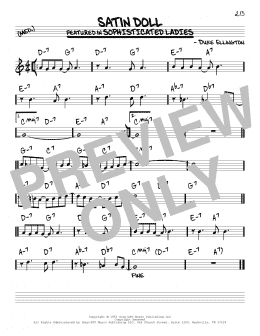 page one of Satin Doll (Real Book – Melody & Chords)