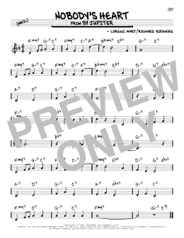 page one of Nobody's Heart (Real Book – Melody & Chords)