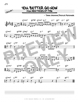 page one of You Better Go Now (Real Book – Melody & Chords)