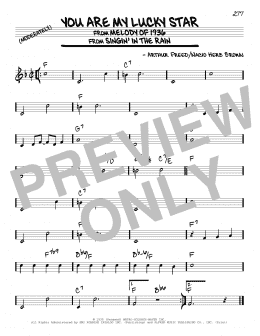 page one of You Are My Lucky Star (Real Book – Melody & Chords)