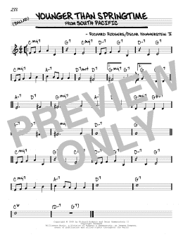 page one of Younger Than Springtime (Real Book – Melody & Chords)