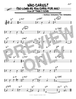 page one of Who Cares? (So Long As You Care For Me) (Real Book – Melody & Chords)