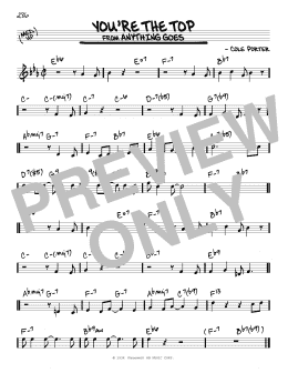 page one of You're The Top (Real Book – Melody & Chords)