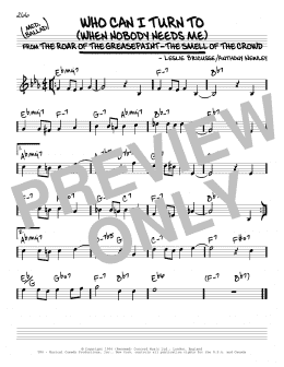page one of Who Can I Turn To (When Nobody Needs Me) (Real Book – Melody & Chords)