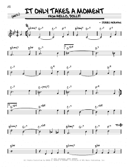 page one of It Only Takes A Moment (Real Book – Melody & Chords)