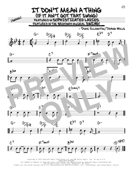 page one of It Don't Mean A Thing (If It Ain't Got That Swing) (Real Book – Melody & Chords)