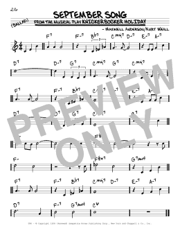 page one of September Song (Real Book – Melody & Chords)