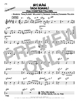 page one of My Man (Mon Homme) (Real Book – Melody & Chords)