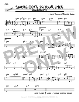 page one of Smoke Gets In Your Eyes (Real Book – Melody & Chords)