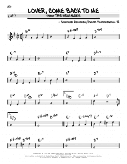 page one of Lover, Come Back To Me (Real Book – Melody & Chords)
