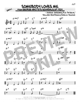 page one of Somebody Loves Me (Real Book – Melody & Chords)