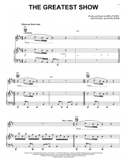 page one of The Greatest Show (from The Greatest Showman) (Piano, Vocal & Guitar Chords (Right-Hand Melody))