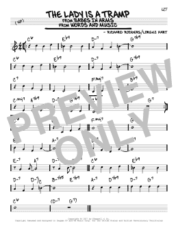 page one of The Lady Is A Tramp (Real Book – Melody & Chords)
