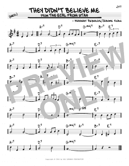 page one of They Didn't Believe Me (Real Book – Melody & Chords)