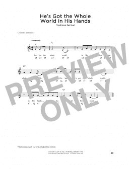 page one of He's Got The Whole World In His Hands (Harmonica)