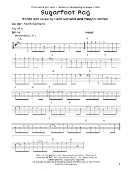page one of Sugarfoot Rag (Guitar Lead Sheet)