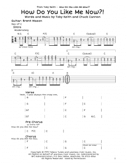 page one of How Do You Like Me Now?! (Guitar Lead Sheet)