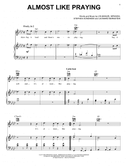 page one of Almost Like Praying (Piano, Vocal & Guitar Chords (Right-Hand Melody))