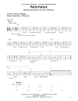 page one of Restless (Guitar Lead Sheet)