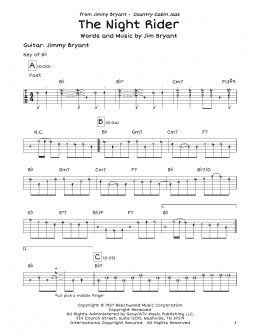 page one of The Night Rider (Guitar Lead Sheet)