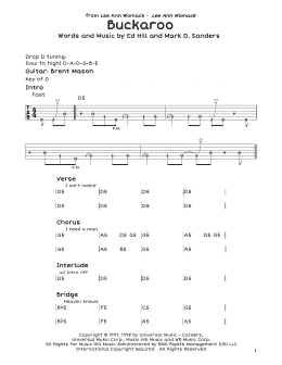 page one of Buckaroo (Guitar Lead Sheet)