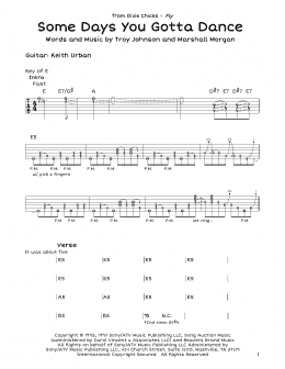 page one of Some Days You Gotta Dance (Guitar Lead Sheet)