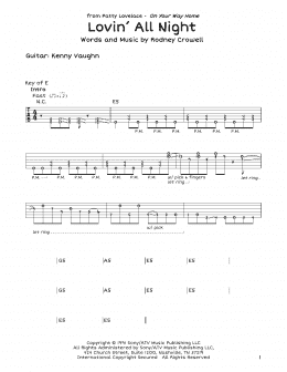 page one of Lovin' All Night (Guitar Lead Sheet)