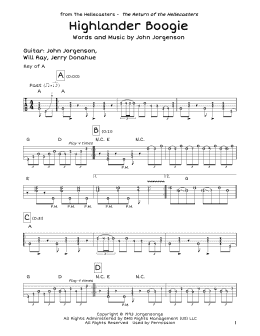 page one of Highlander Boogie (Guitar Lead Sheet)