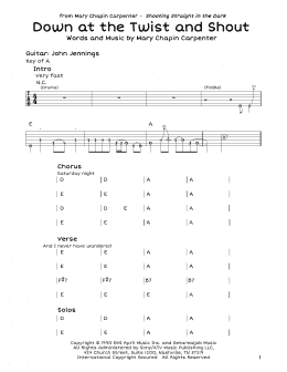 page one of Down At The Twist And Shout (Guitar Lead Sheet)
