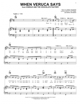 page one of When Veruca Says (Piano & Vocal)