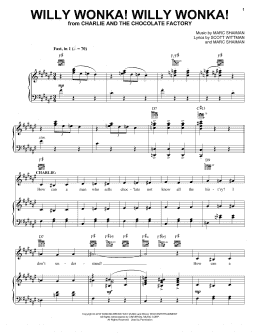 page one of Willy Wonka! Willy Wonka! (Piano & Vocal)