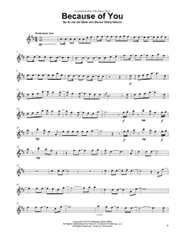 page one of Because Of You (Violin Solo)