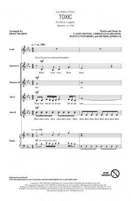 page one of Toxic (arr. Deke Sharon) (SSAA Choir)