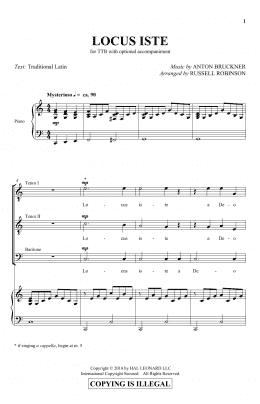 page one of Locus Iste (TTBB Choir)