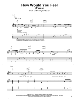 page one of How Would You Feel (Paean) (Guitar Tab (Single Guitar))