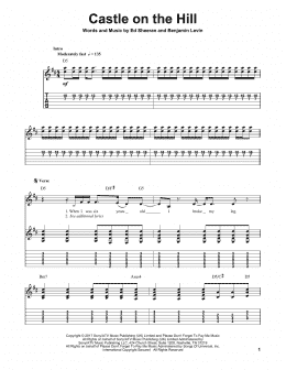 page one of Castle On The Hill (Guitar Tab (Single Guitar))