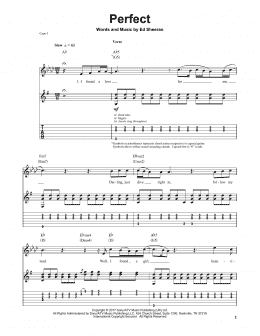 page one of Perfect (Guitar Tab (Single Guitar))