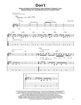 page one of Don't (Guitar Tab (Single Guitar))