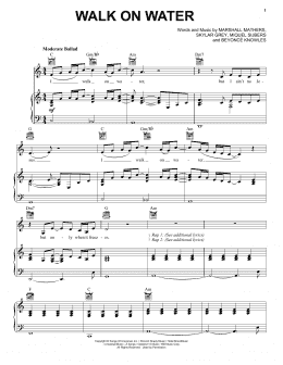 page one of Walk On Water (Piano, Vocal & Guitar Chords (Right-Hand Melody))