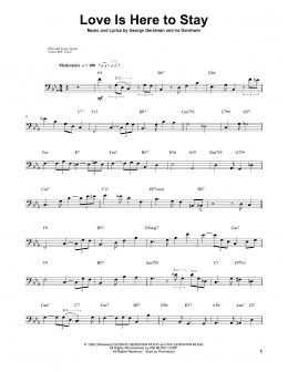 page one of Love Is Here To Stay (String Bass Transcription)