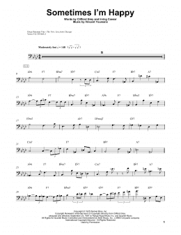page one of Sometimes I'm Happy (String Bass Transcription)