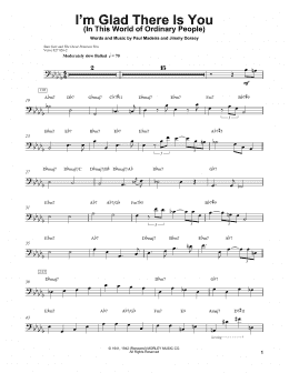 page one of I'm Glad There Is You (In This World Of Ordinary People) (String Bass Transcription)