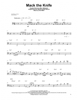 page one of Mack The Knife (String Bass Transcription)