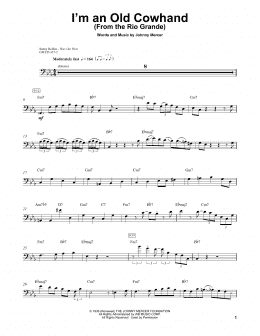 page one of I'm An Old Cowhand (From The Rio Grande) (String Bass Transcription)