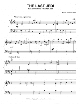 page one of The Last Jedi (Easy Piano)