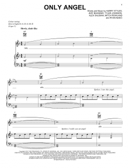 page one of Only Angel (Piano, Vocal & Guitar Chords (Right-Hand Melody))