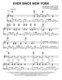 page one of Ever Since New York (Piano, Vocal & Guitar Chords (Right-Hand Melody))