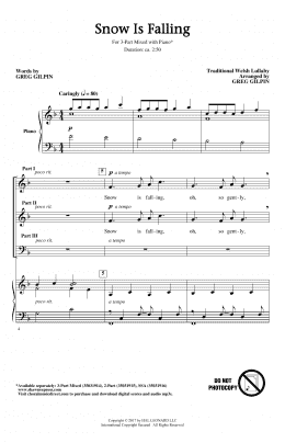 page one of Snow Is Falling (3-Part Mixed Choir)