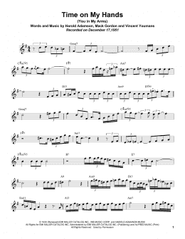 page one of Time On My Hands (You In My Arms) (Tenor Sax Transcription)