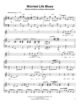page one of Worried Life Blues (Piano Transcription)
